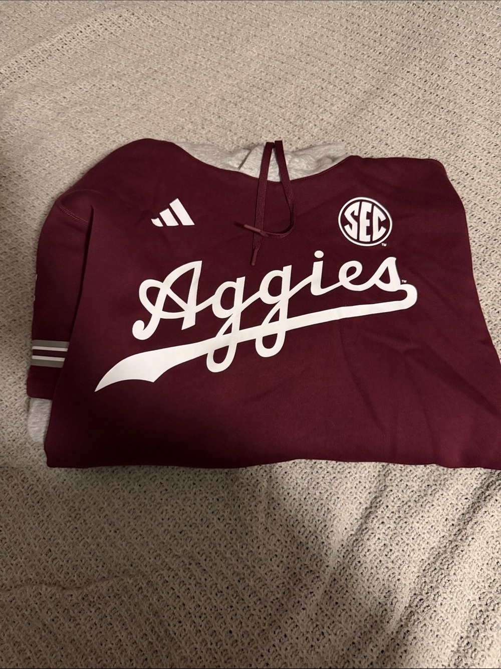 adidas Maroon Aggies Pullover Hoodie